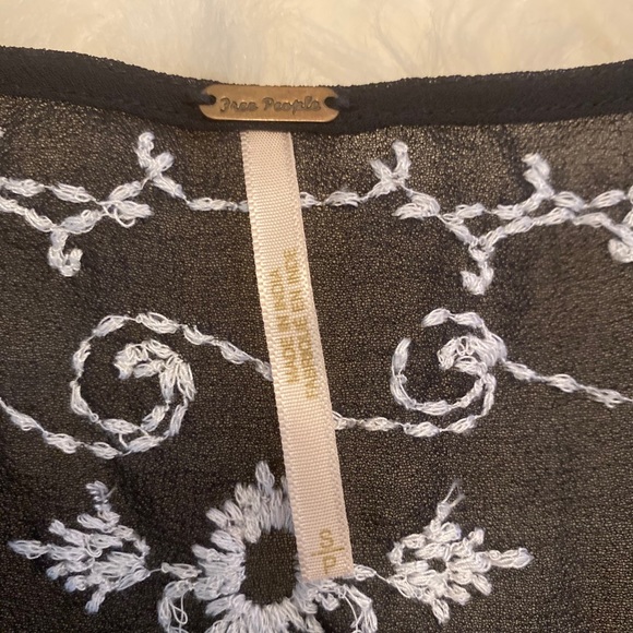 Free People Sheer Embroidered Peasant Top - Picture 5 of 5